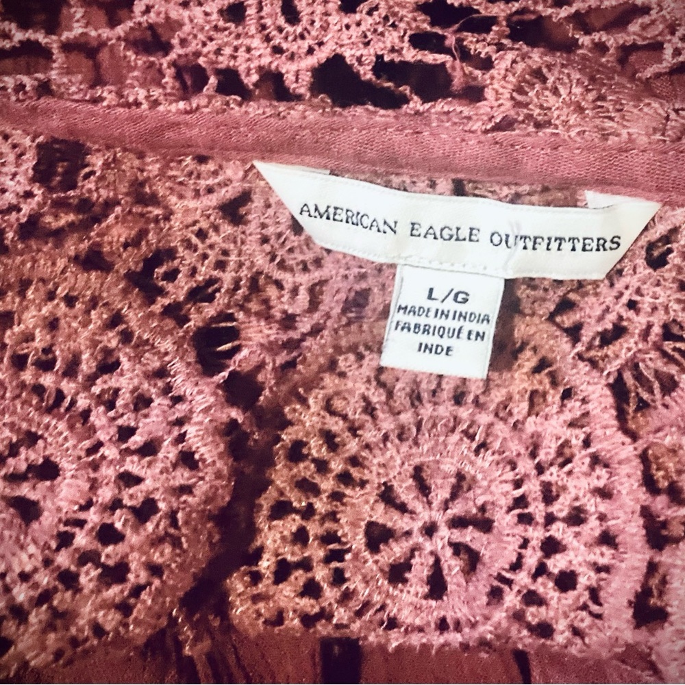 Rose Color Crocheted Top - Picture 4 of 4